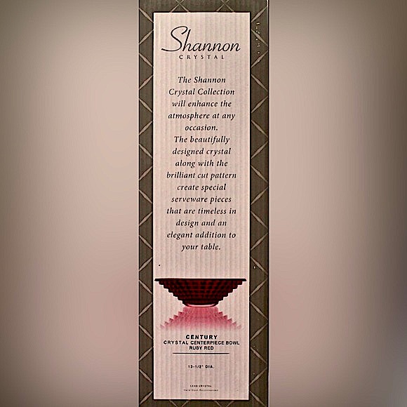 GODINGER FOR SHANNON CRYSTAL CENTURY CRYSTAL CENTERPIECE BOWL RUBY RED 13 1/2 IN - Picture 7 of 7